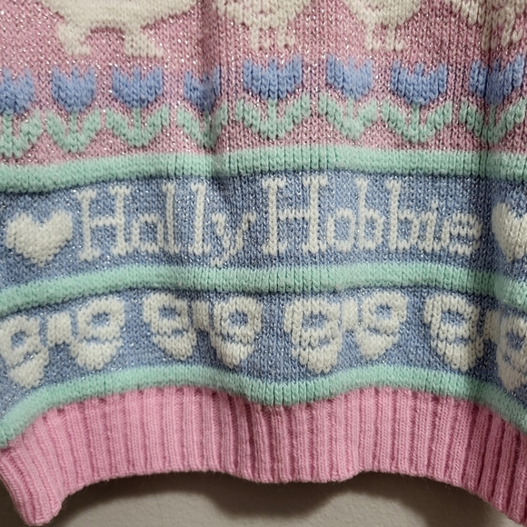 Hollie Hobby Vintage 80s Rare Kids Toddler Knit Pastel Sweater - Picture 3 of 8